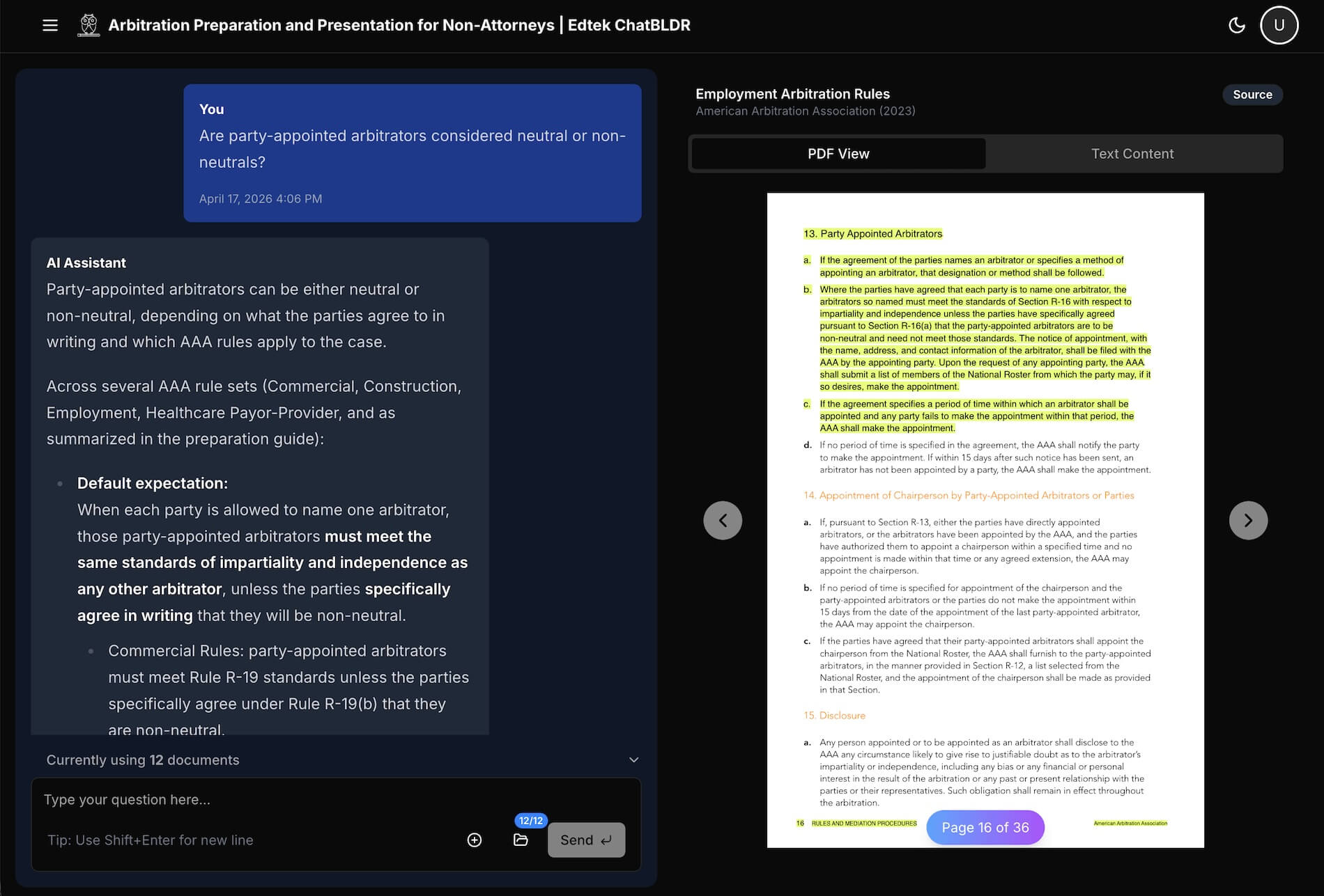 AAAi Chat Book — AI chatbot for arbitration case preparation
